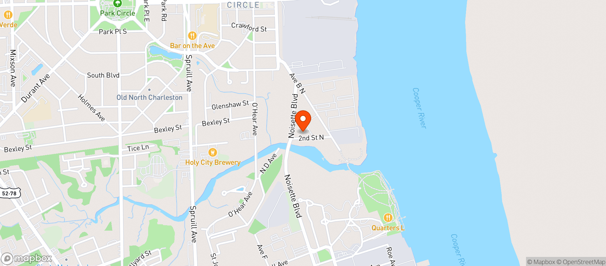 Map showing Coast Brewing Co
