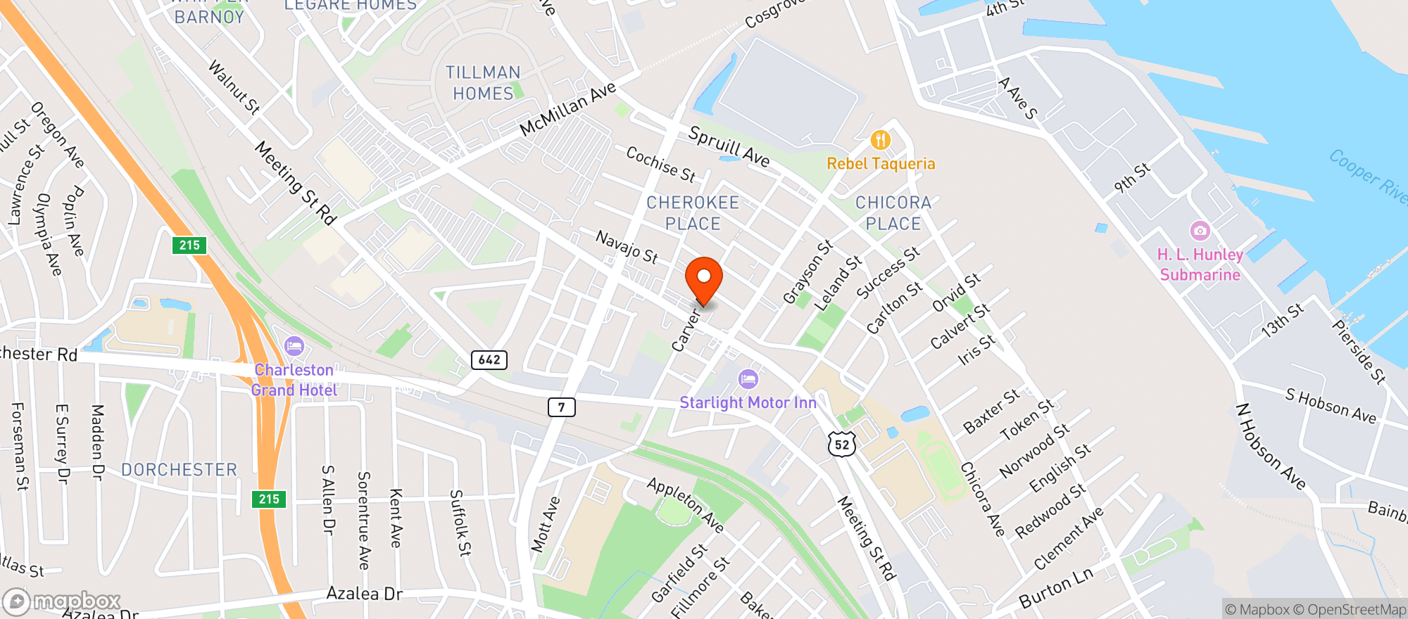 Map showing King BBQ