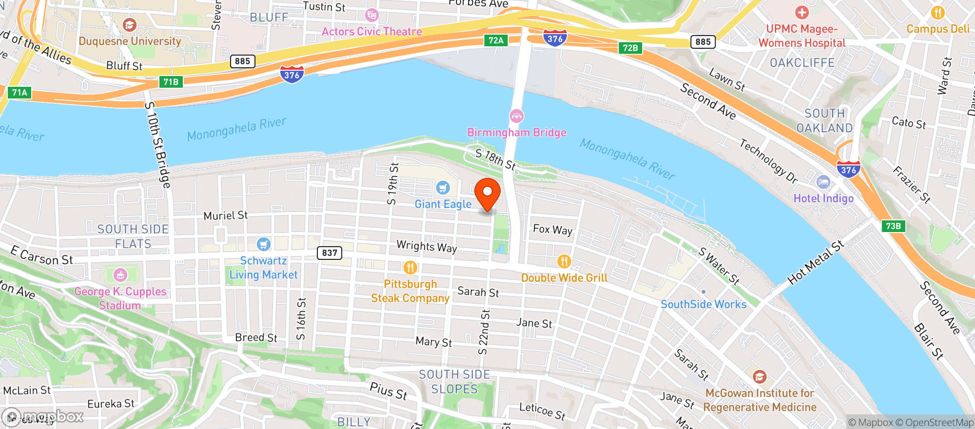 Map showing Ruggers