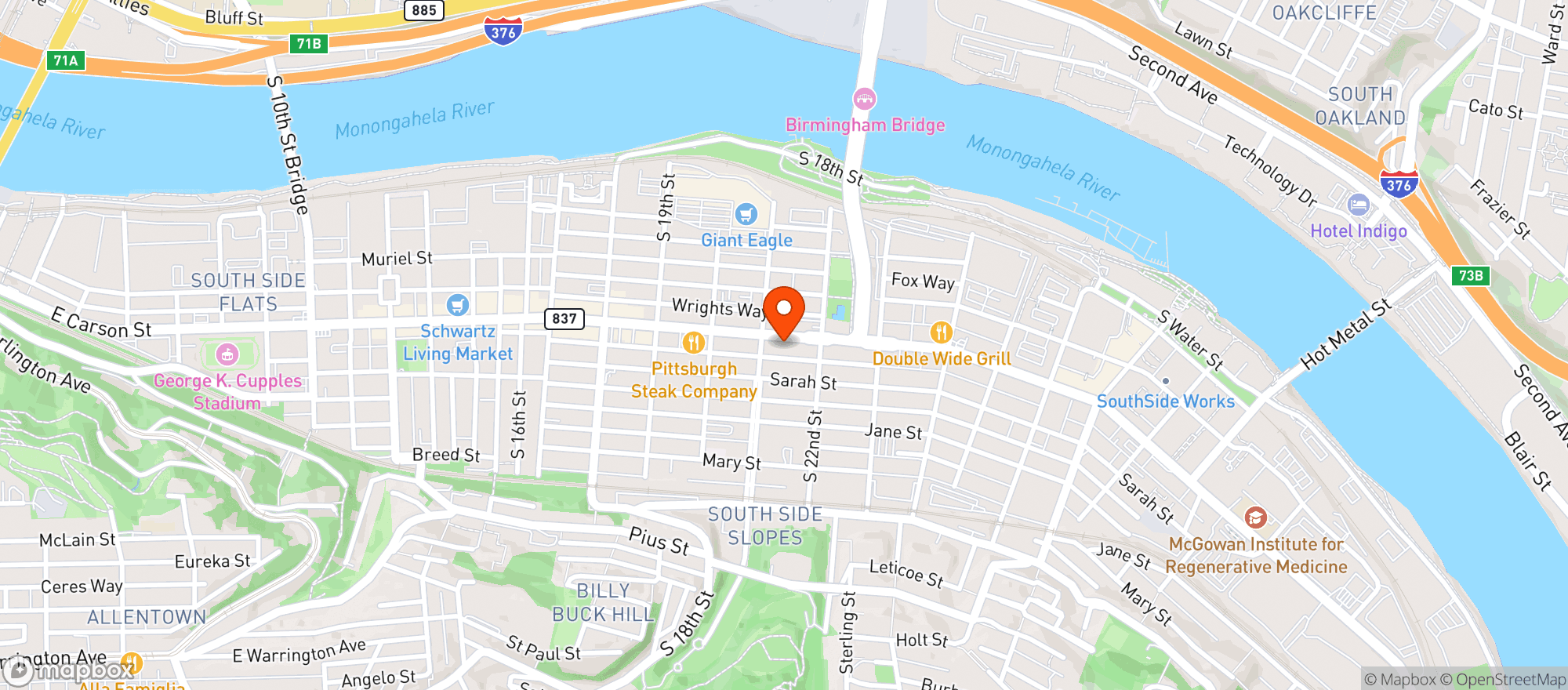 Map showing Buddy's Brews On Carson