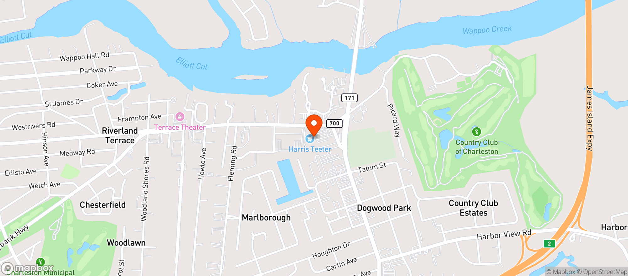 Map showing Harris Teeter