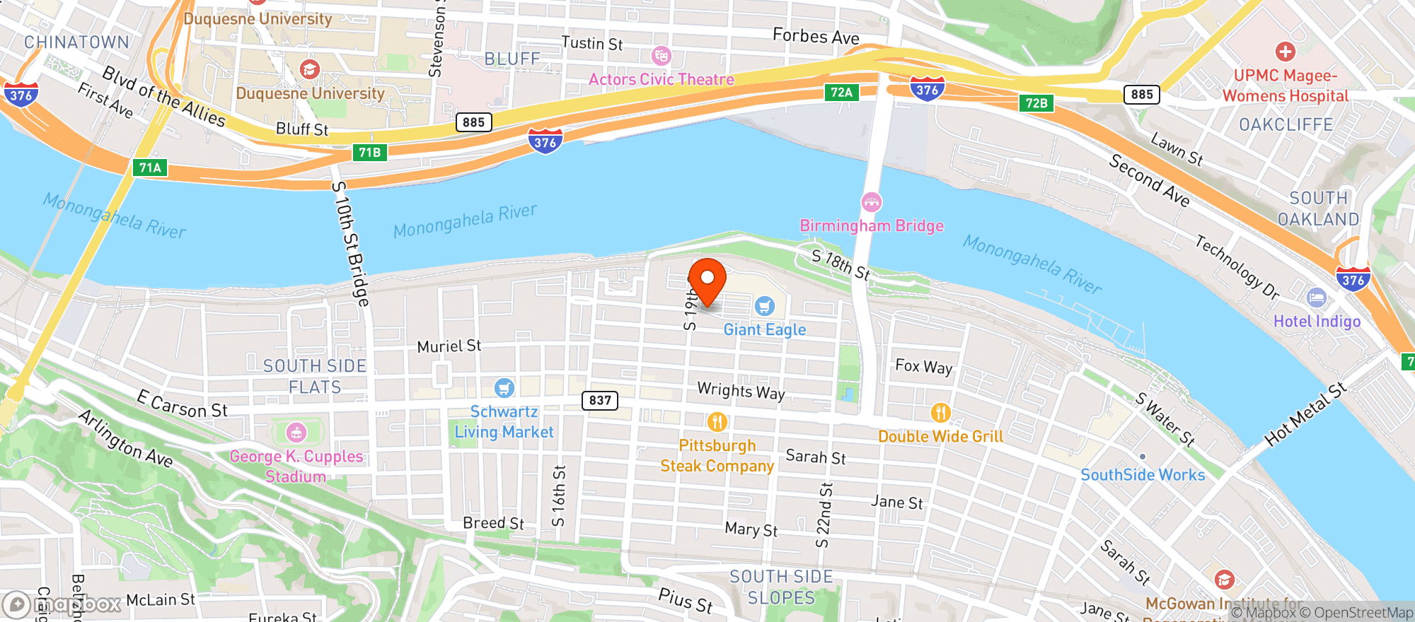 Map showing Southside Beverages