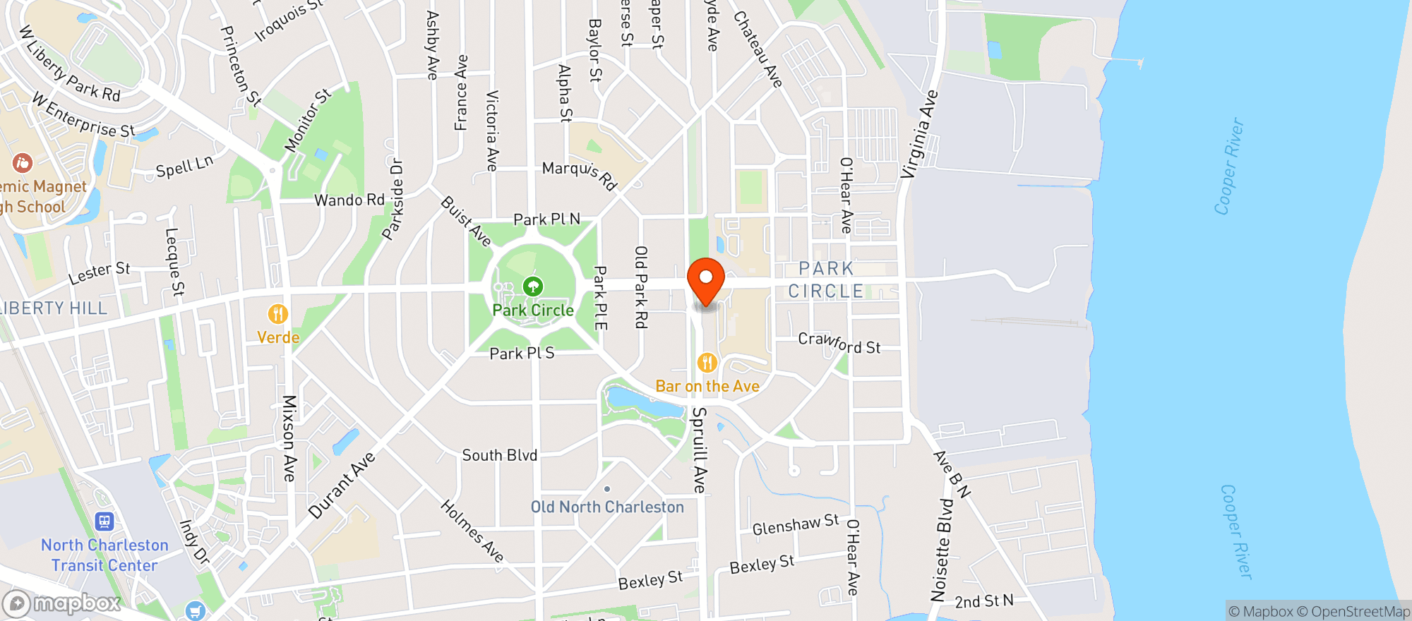Map showing Sesame Burgers & Beer