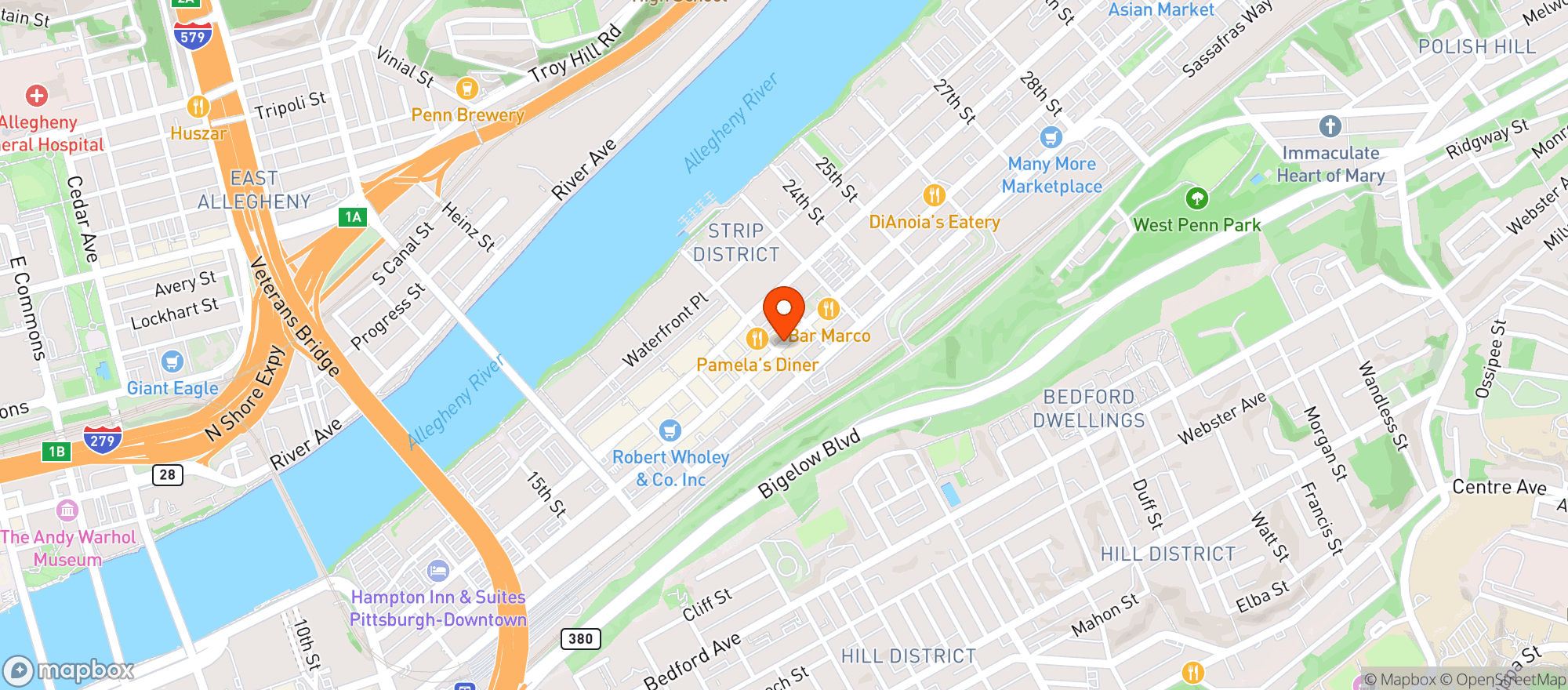 Map showing Luke Wholey's Wild Alaskan Grille