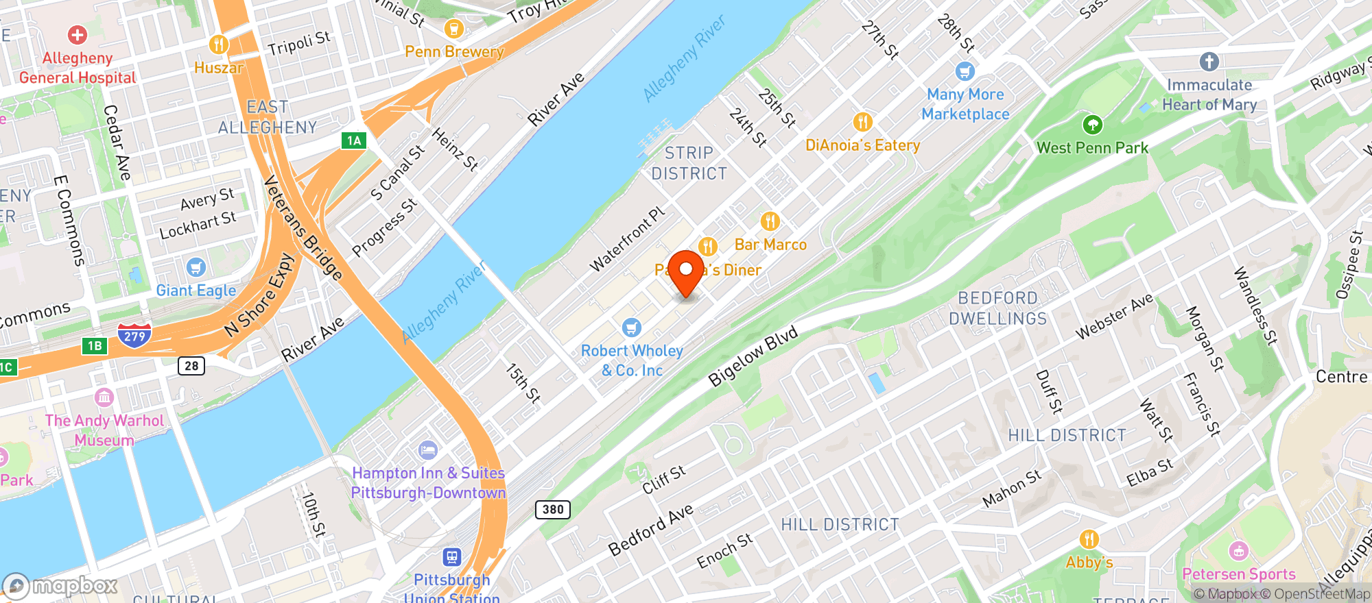 Map showing Rolands Restaurant