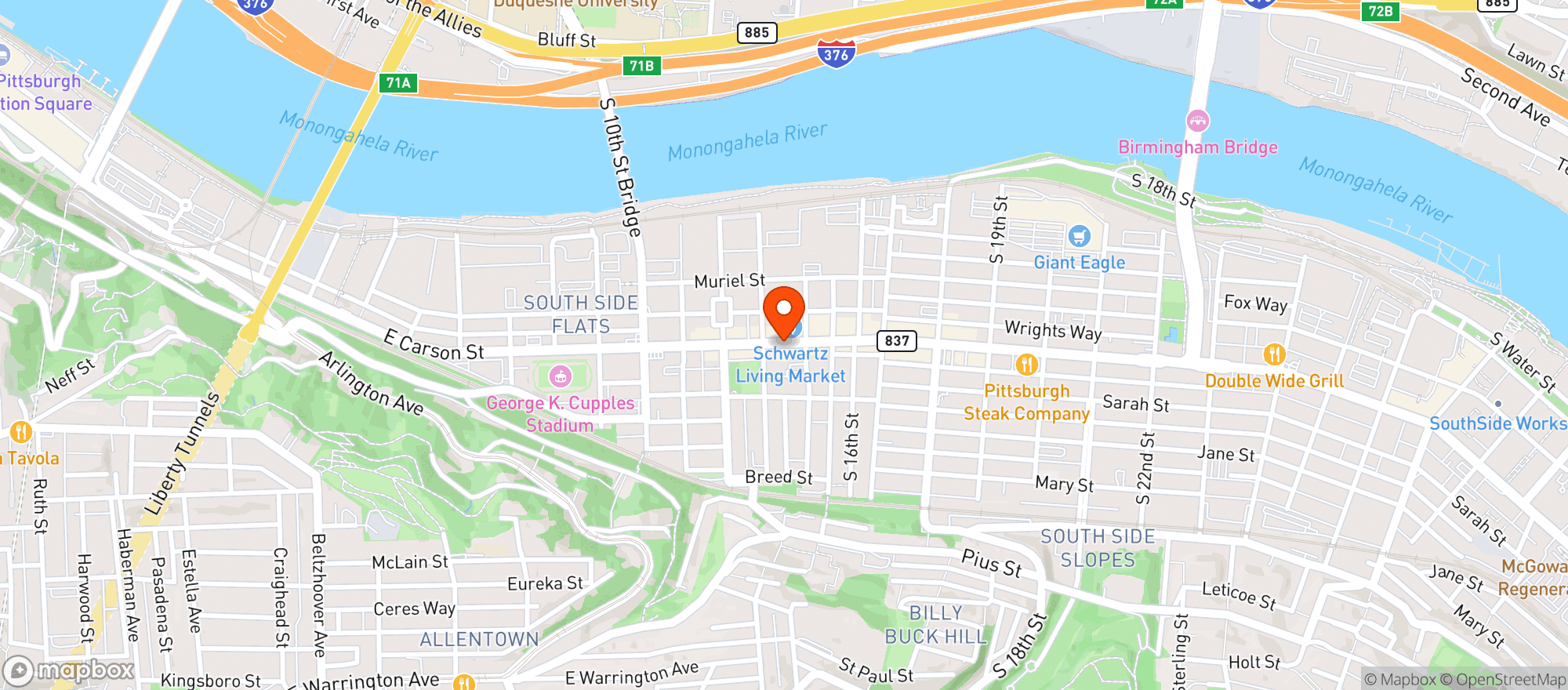 Map showing Dees Cafe