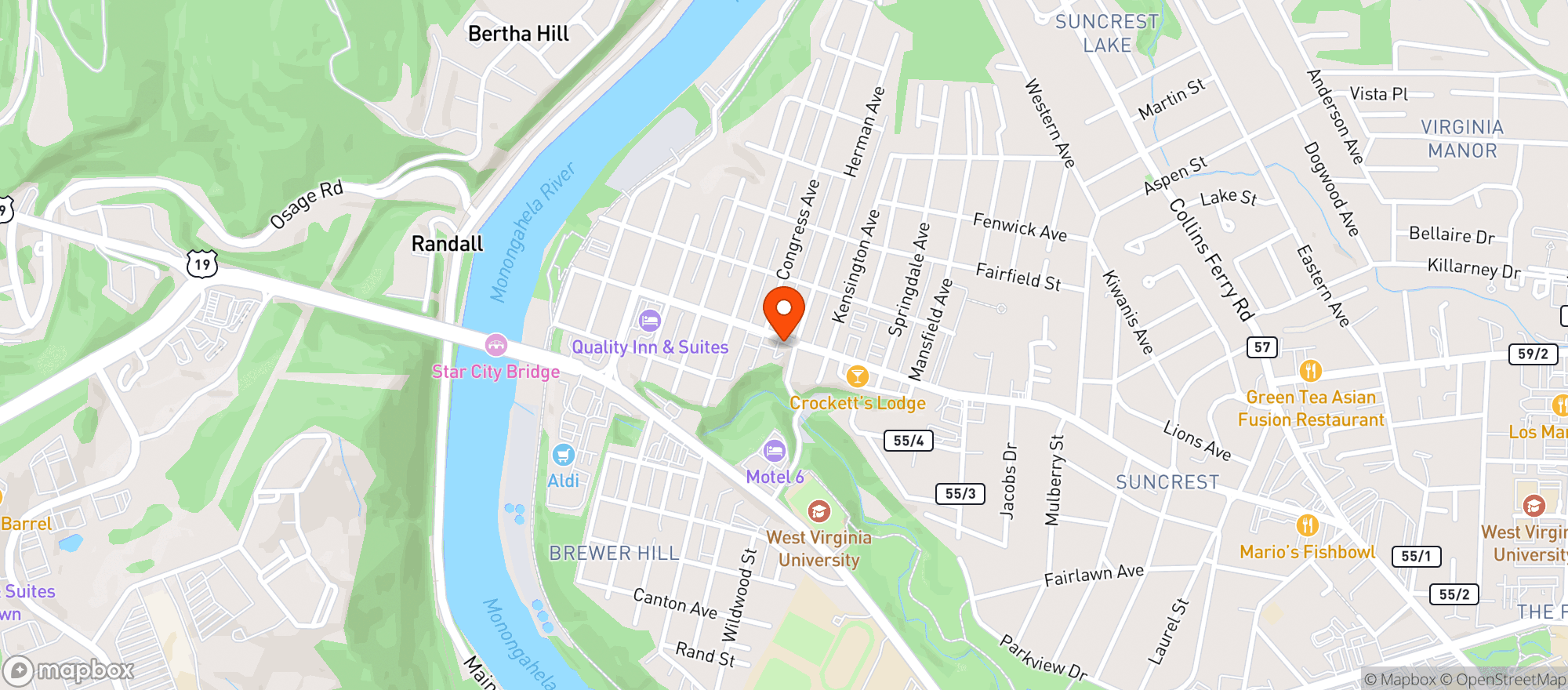 Map showing MAMA K'S KITCHEN