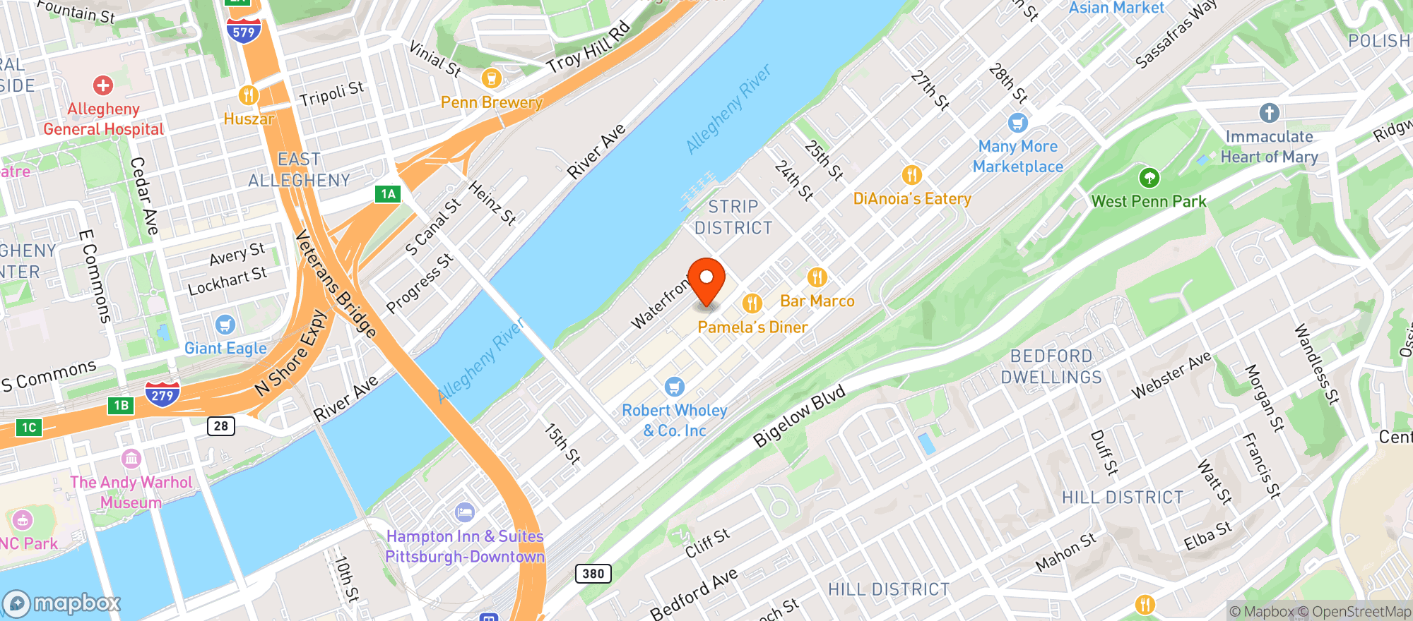 Map showing Novo Asian Food Hall