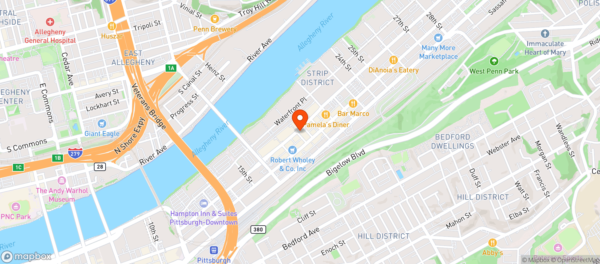 Map showing Iron Born Pizza