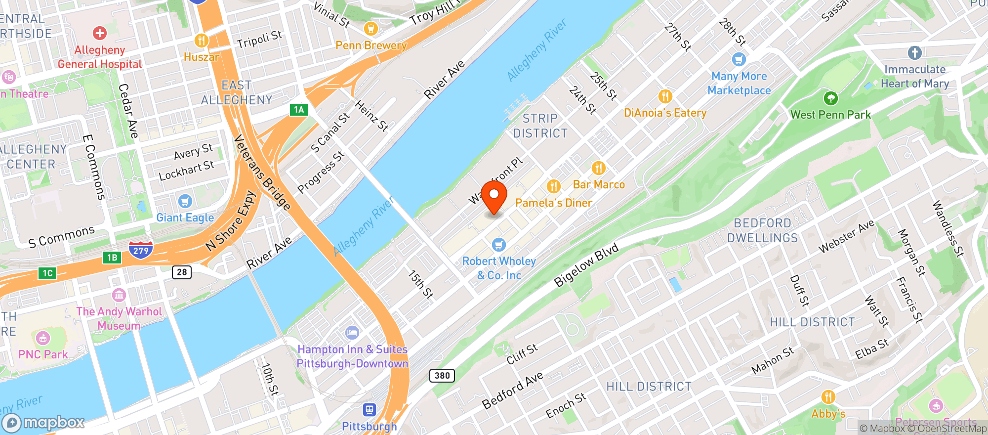 Map showing Aslin Beer Company