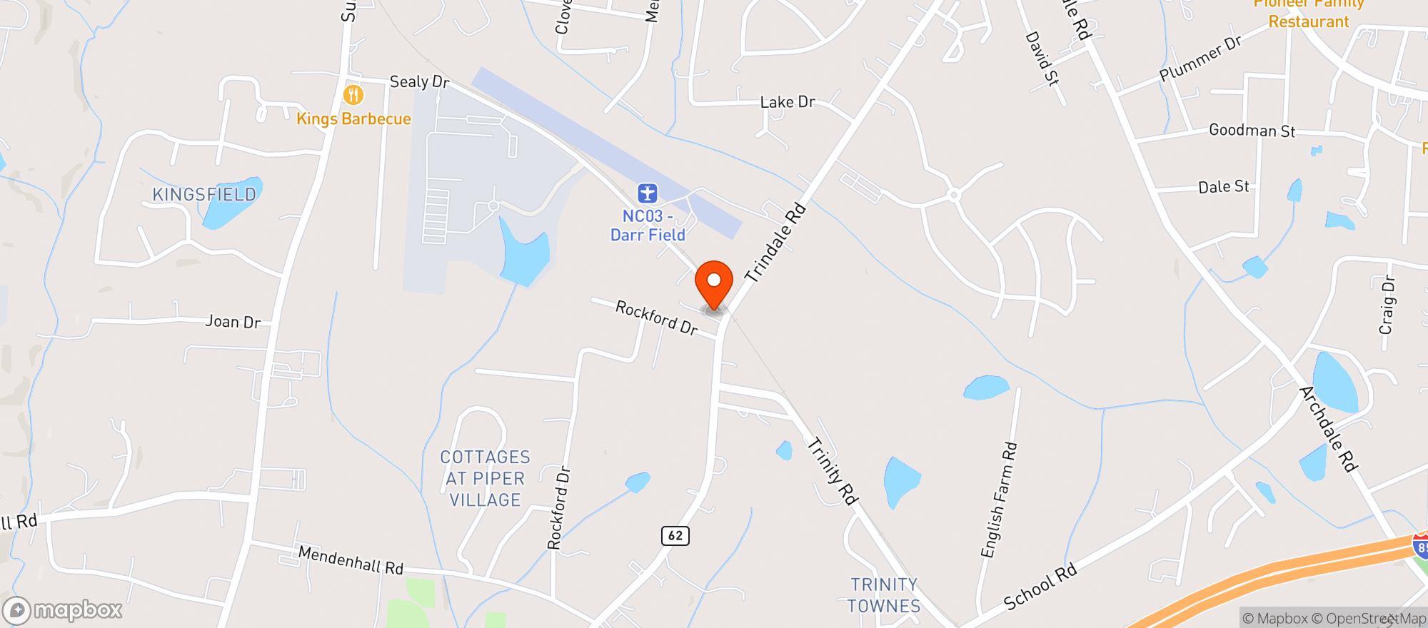 Map showing Trinity Mart