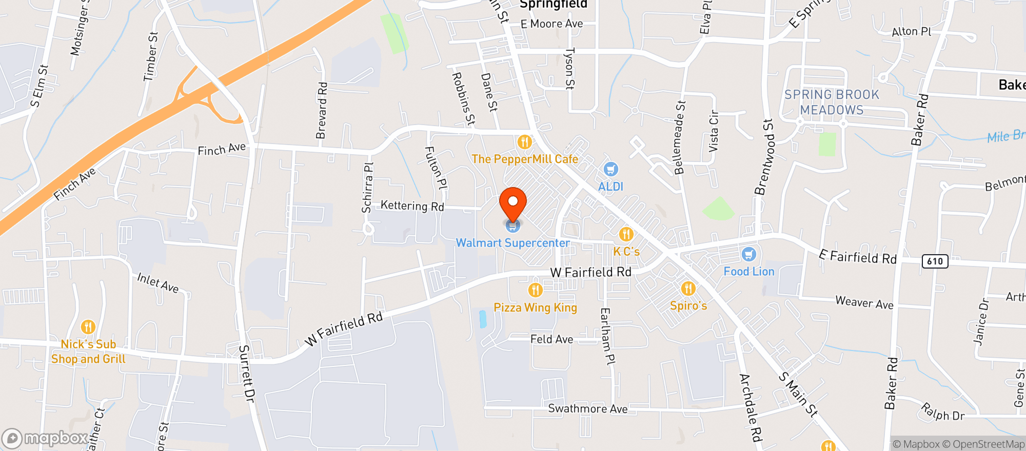 Map showing Walmart Supercenter