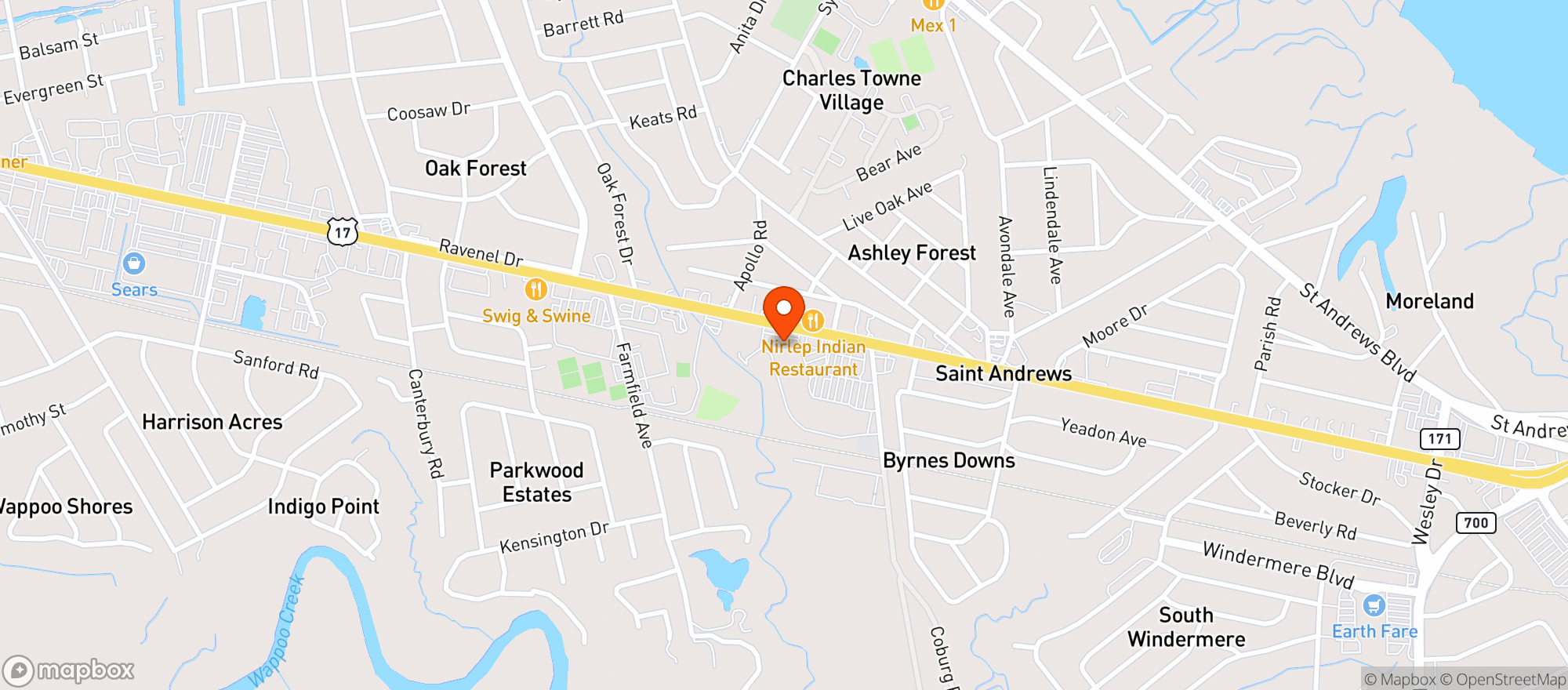 Map showing Harris Teeter