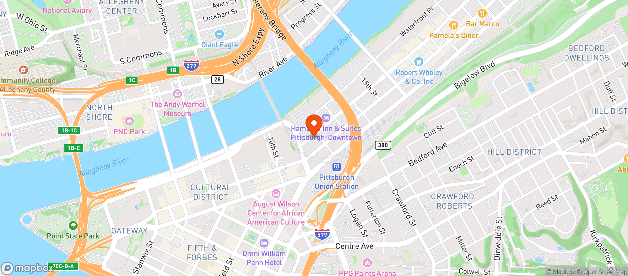Map showing Eleven