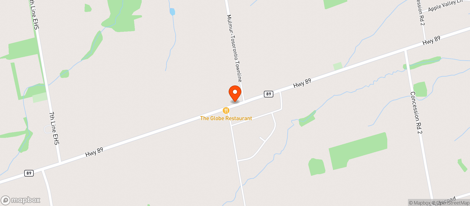 Map showing Rosemont General Store