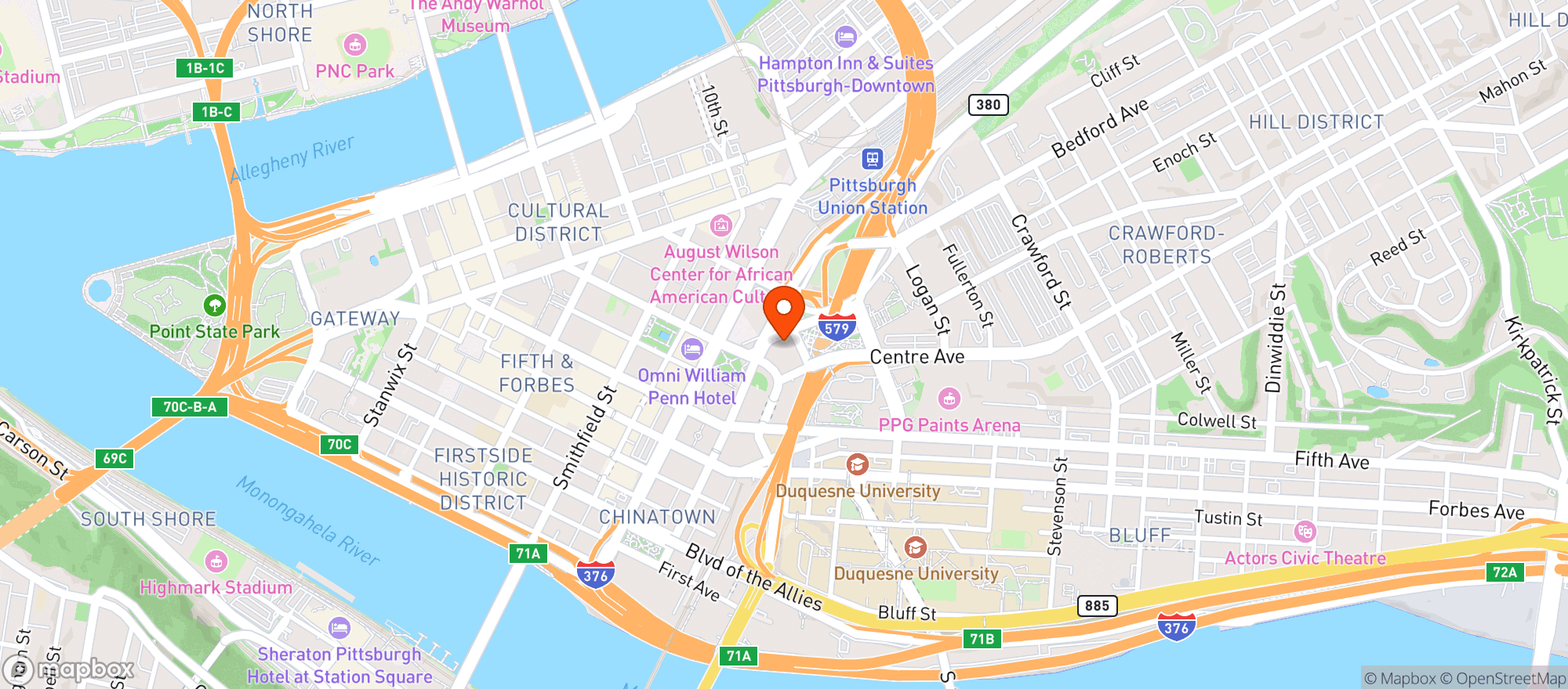 Map showing Doubletree By Hilton
