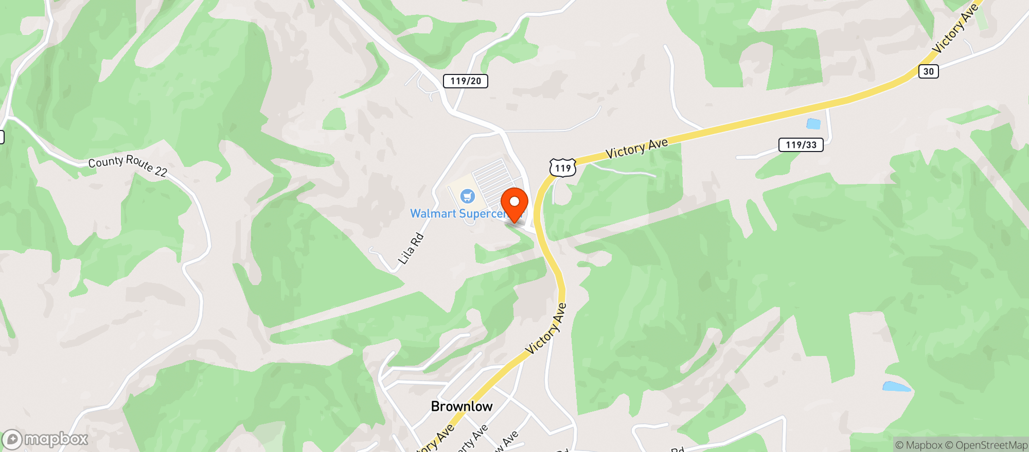 Map showing Walmart Supercenter