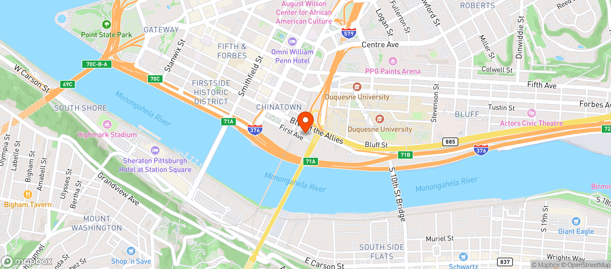 Map showing Terminal 21