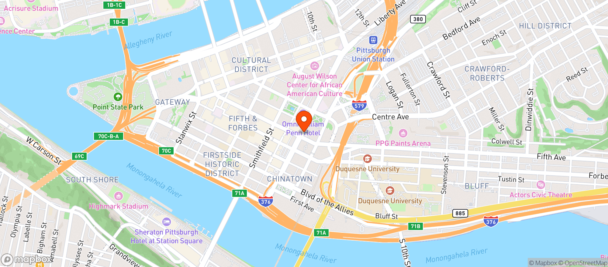 Map showing Eddie V's Prime Seafood