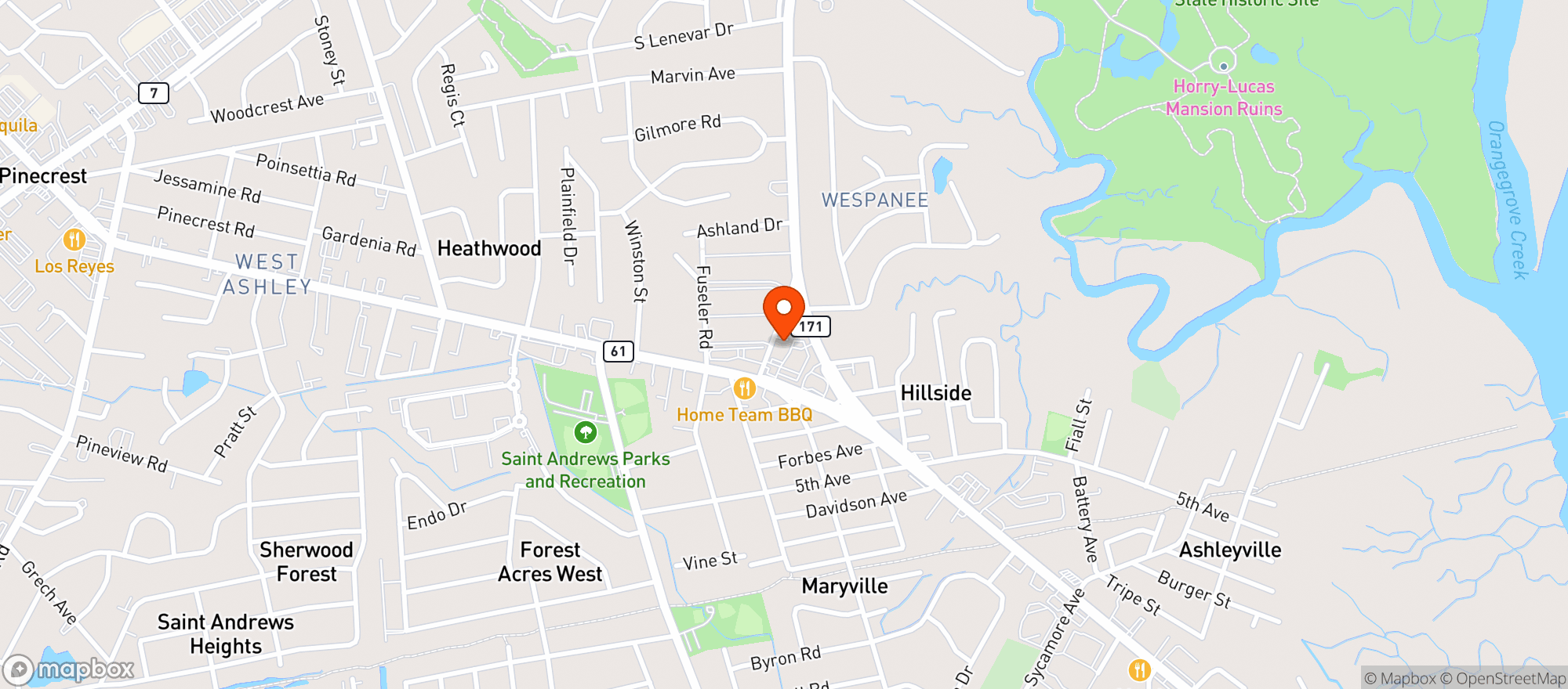 Map showing Apotheca, Charleston