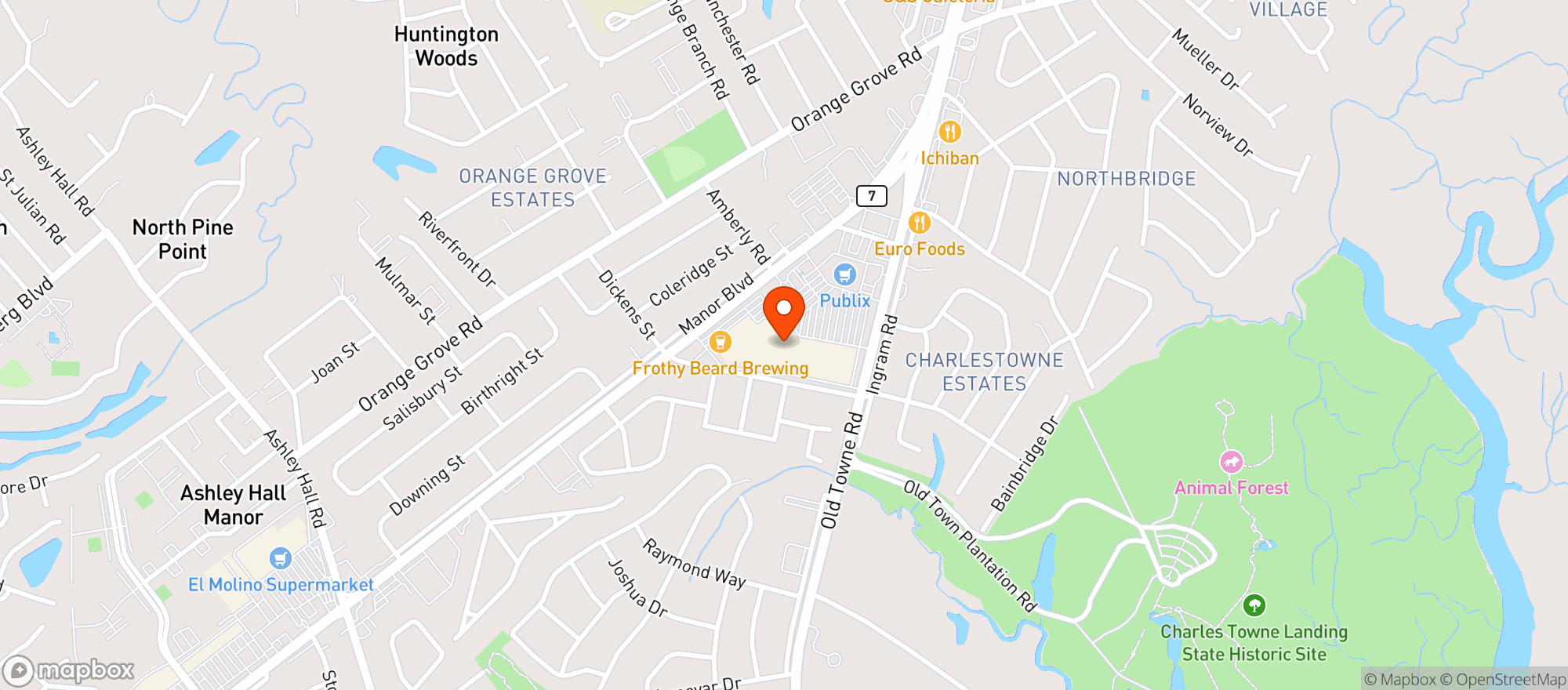 Map showing Frothy Beard Brewing Company