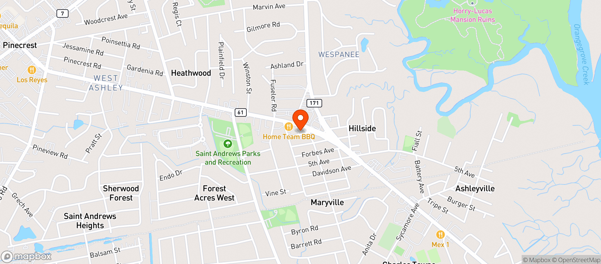 Map showing Tin Roof
