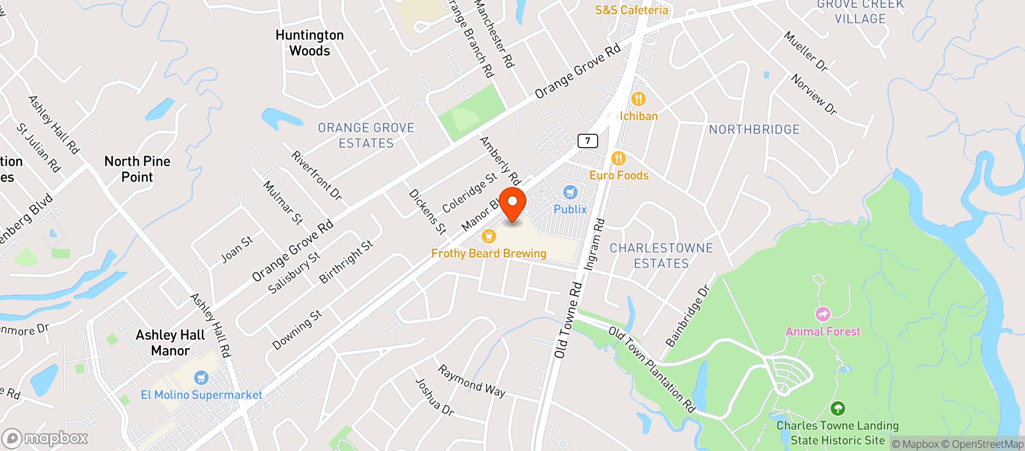 Map showing Publix Super Market