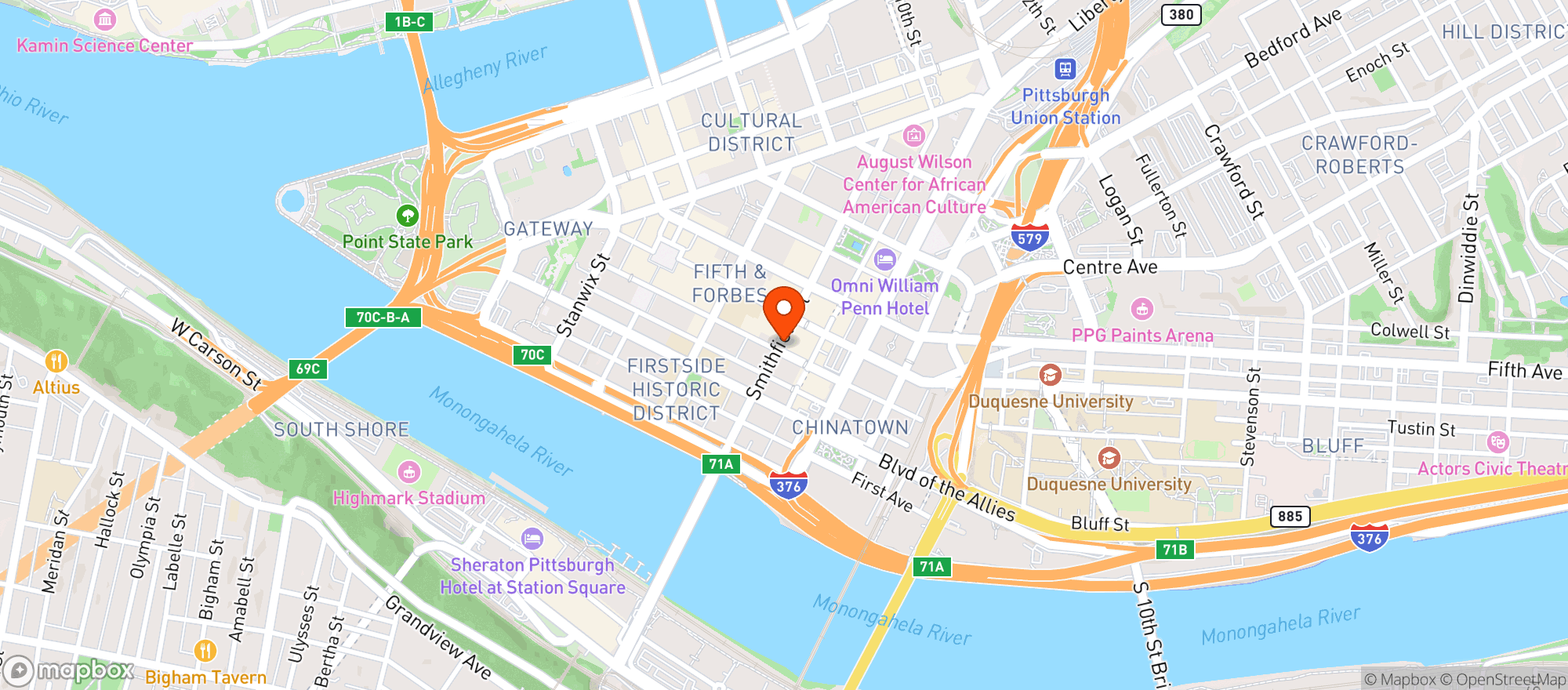 Map showing Market On Smithfield