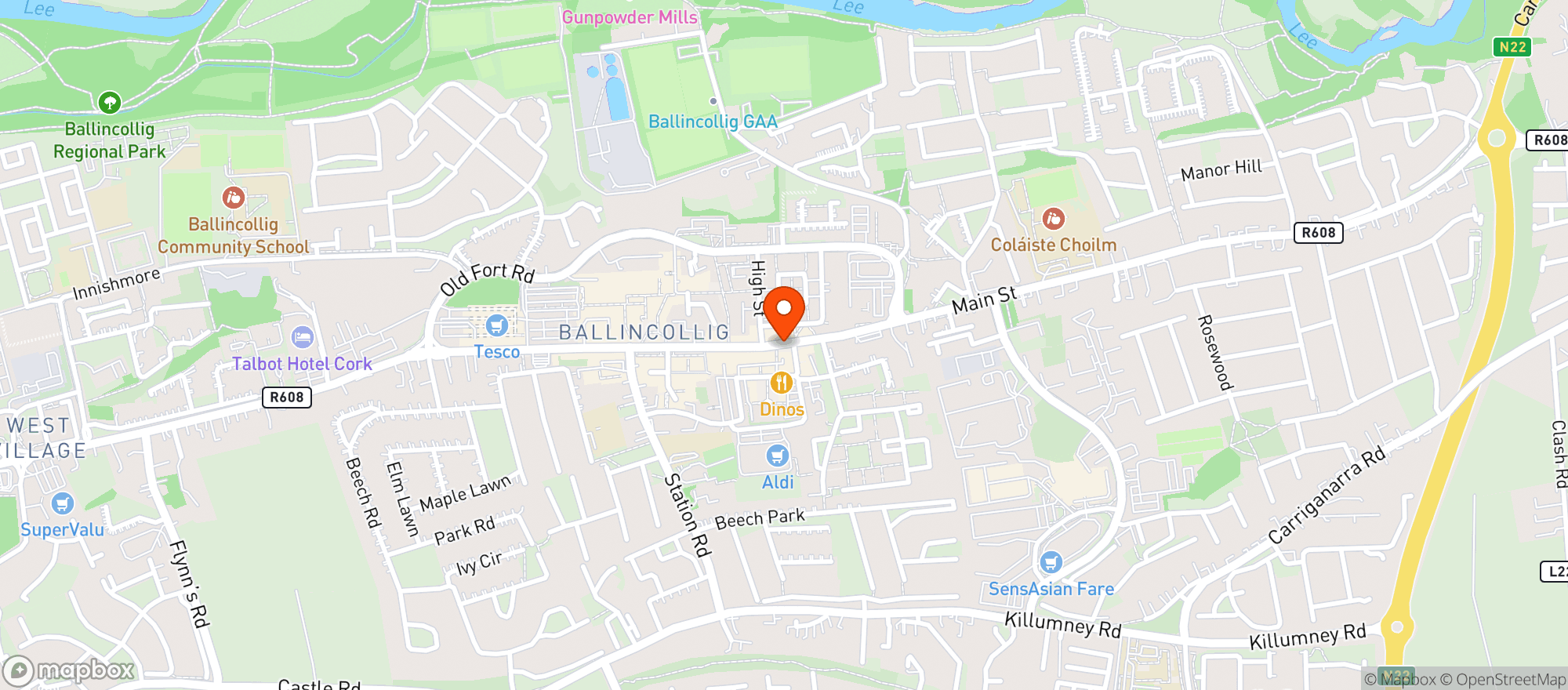 Map showing Dunnes Stores
