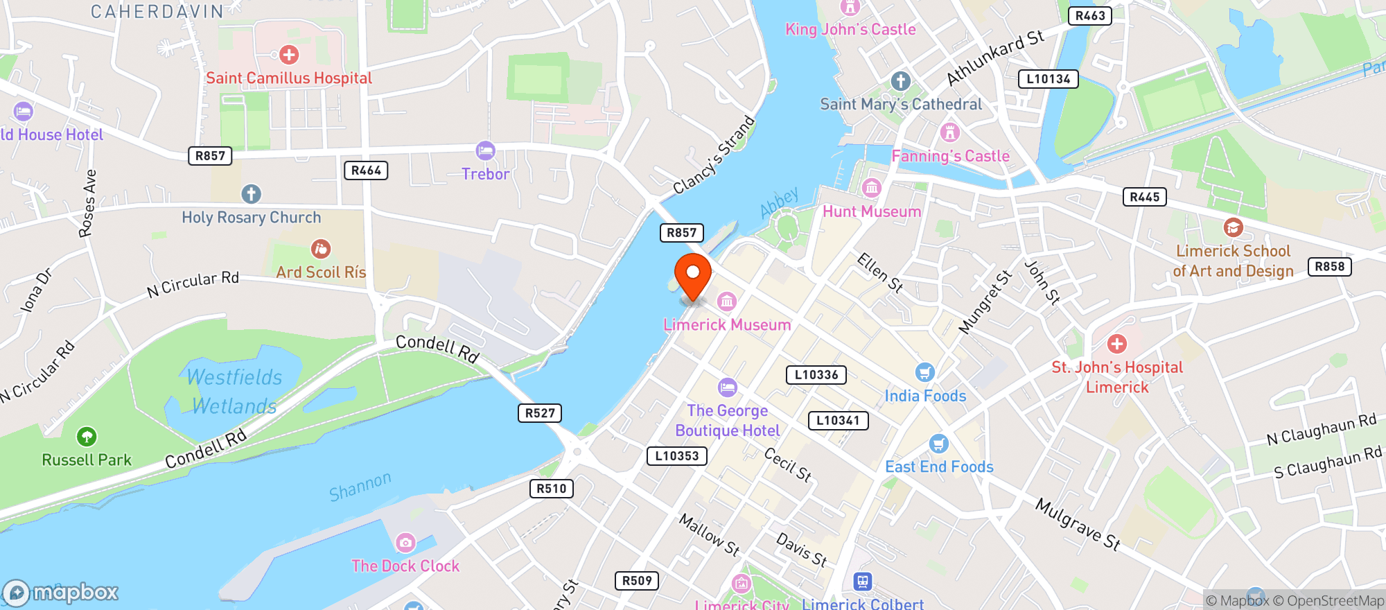 Map showing Dunnes Stores