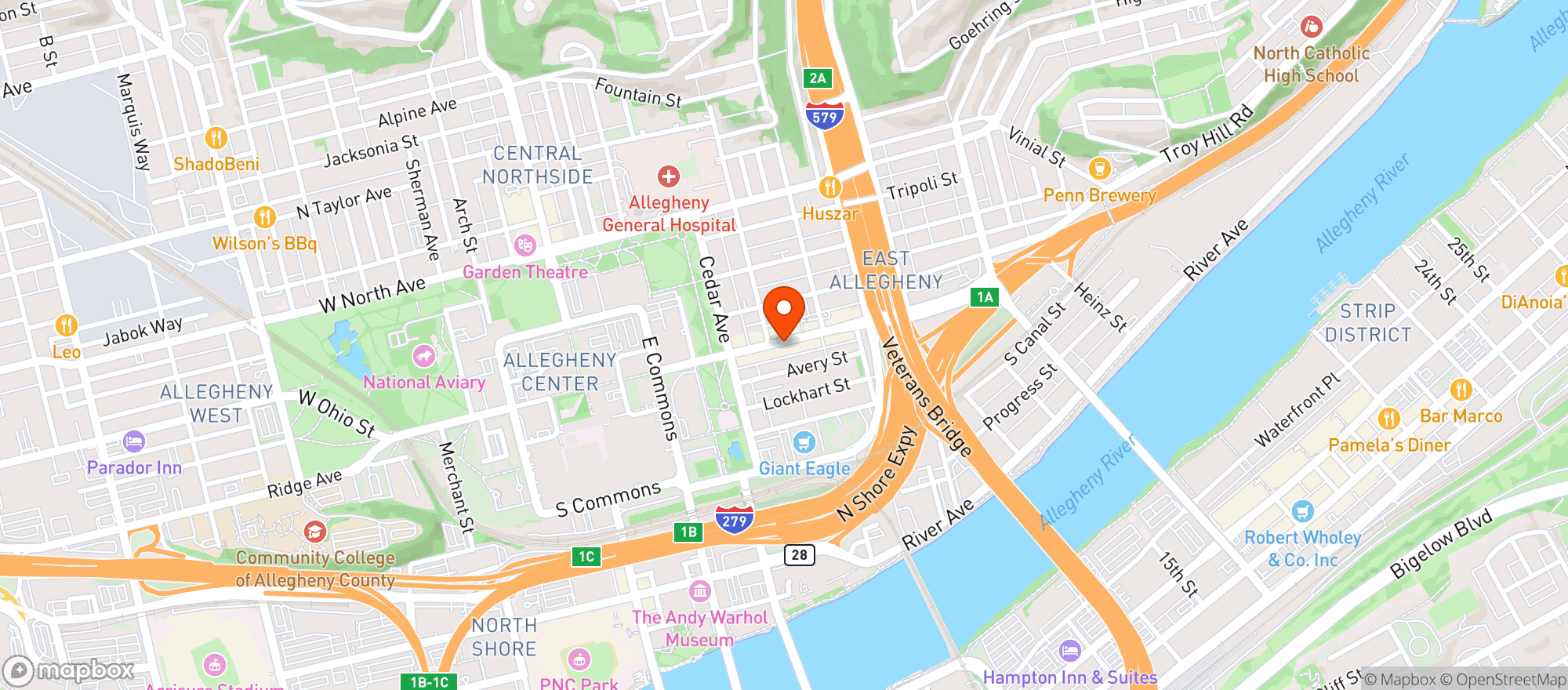 Map showing The Deutschtown Market