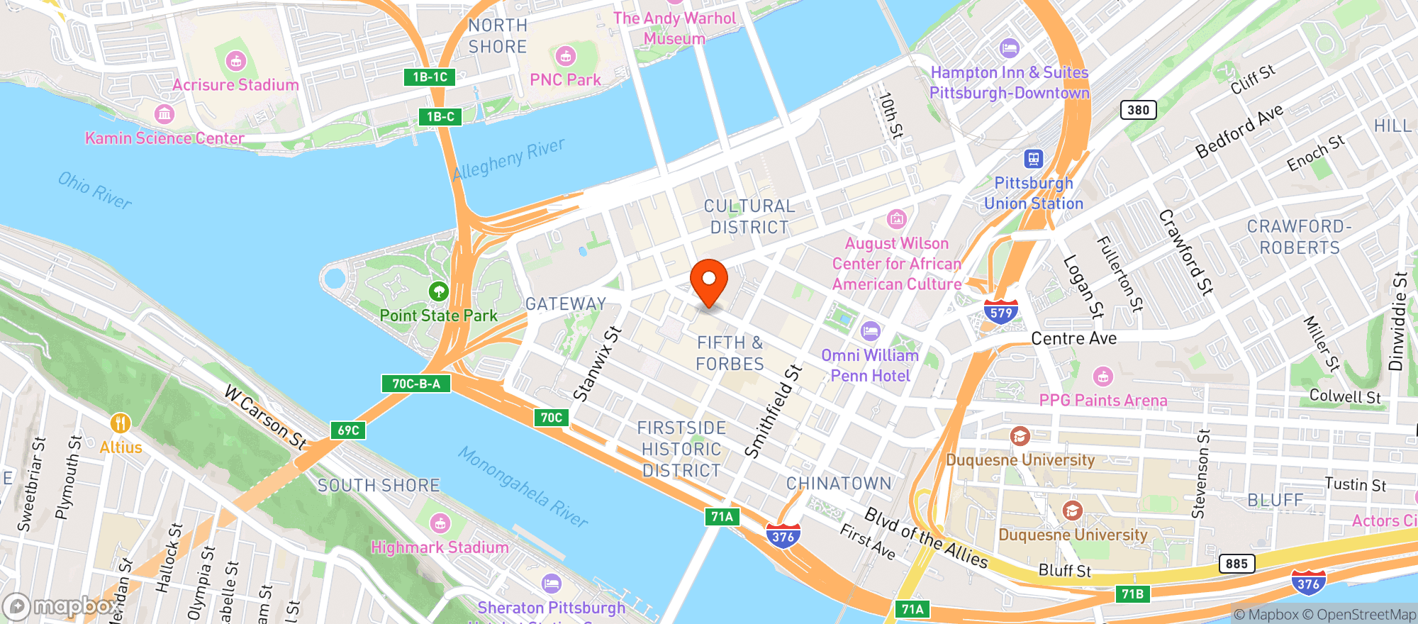 Map showing Vallozzi's Pittsburgh