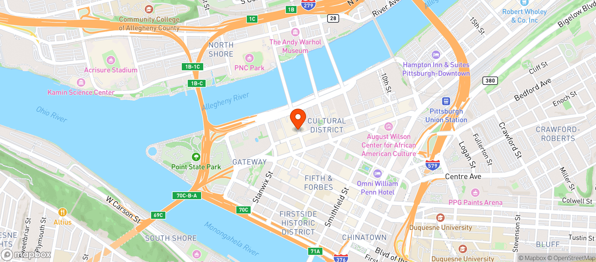 Map showing Redbeard's On Sixth
