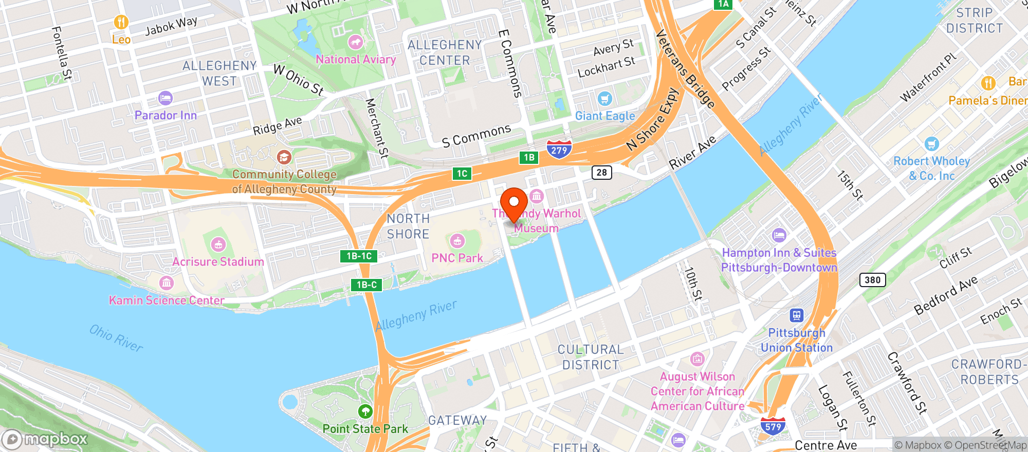 Map showing Allegheny Landing