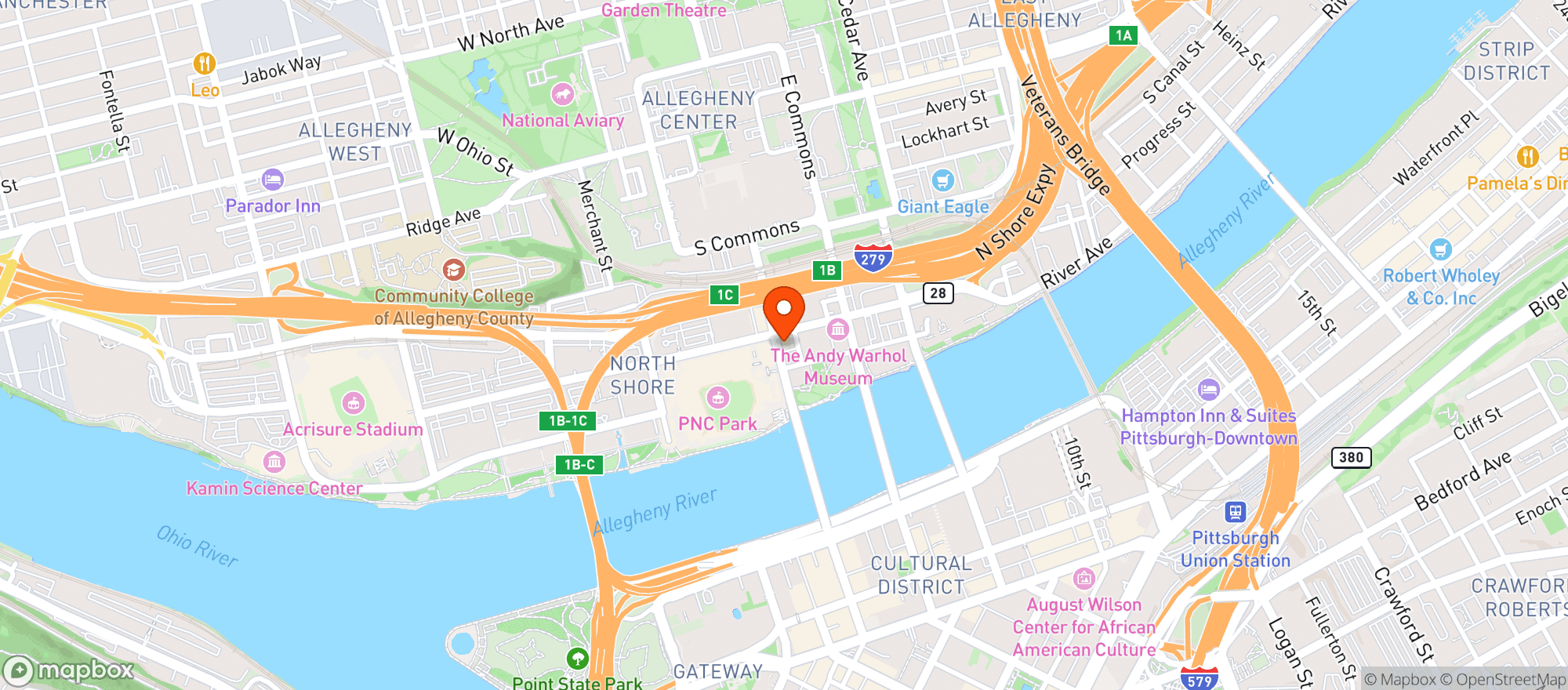Map showing Mike Beer Bar