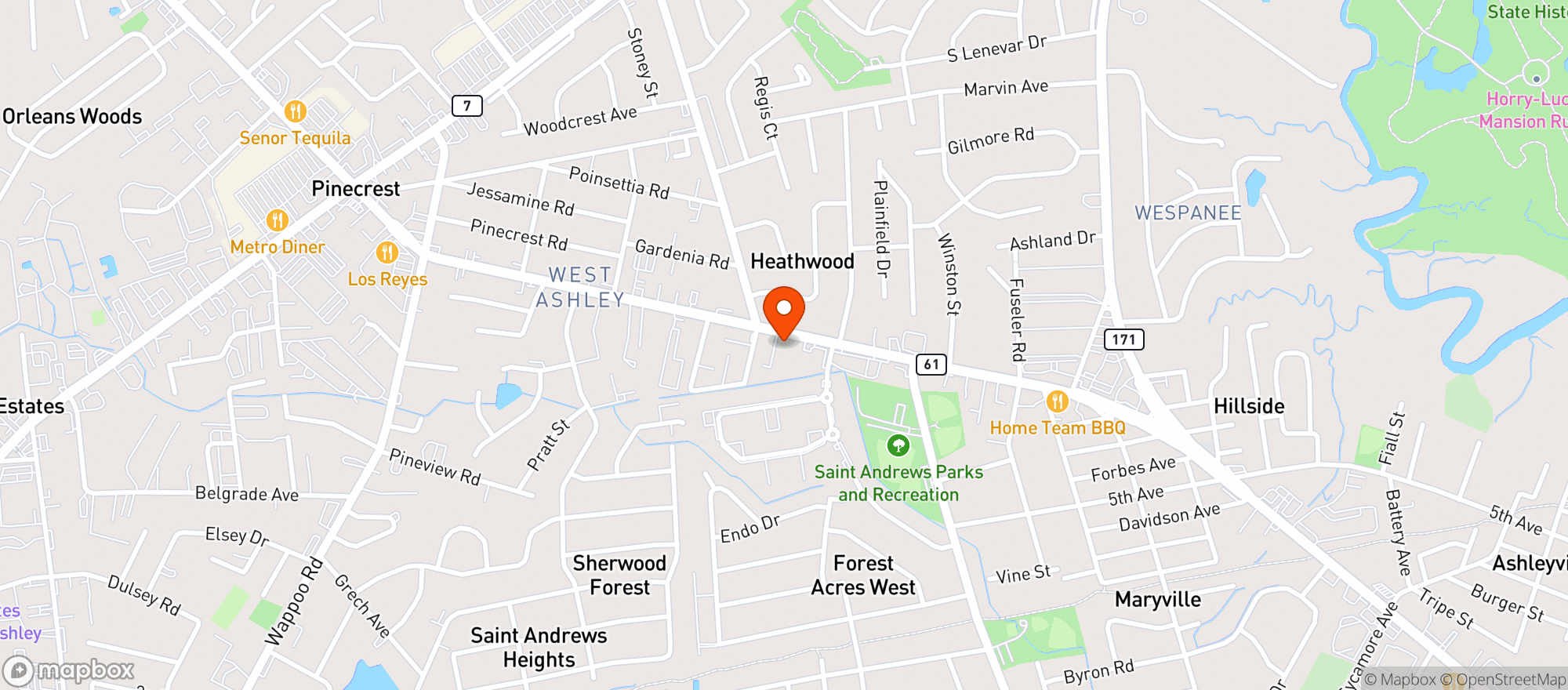 Map showing Ts Pho & Pad Thai