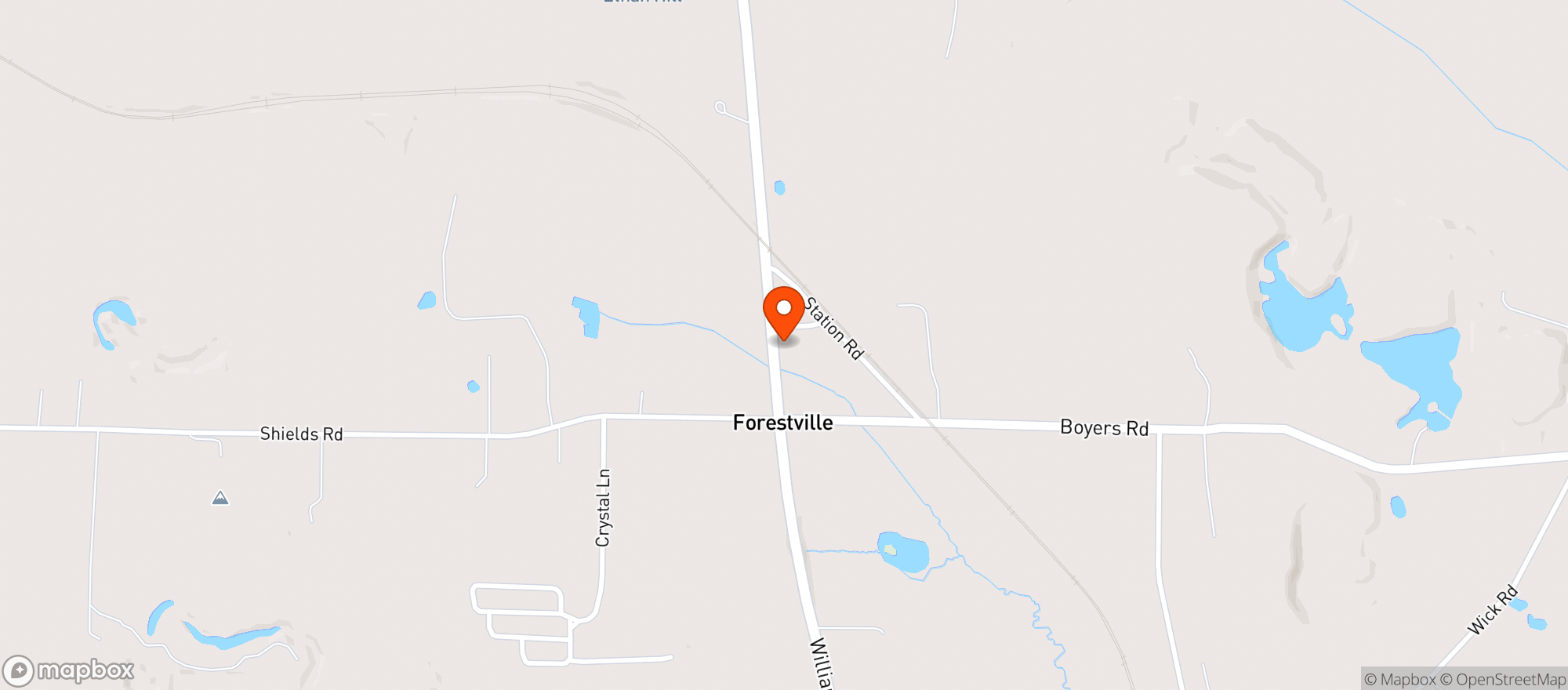 Map showing Forestville Beer