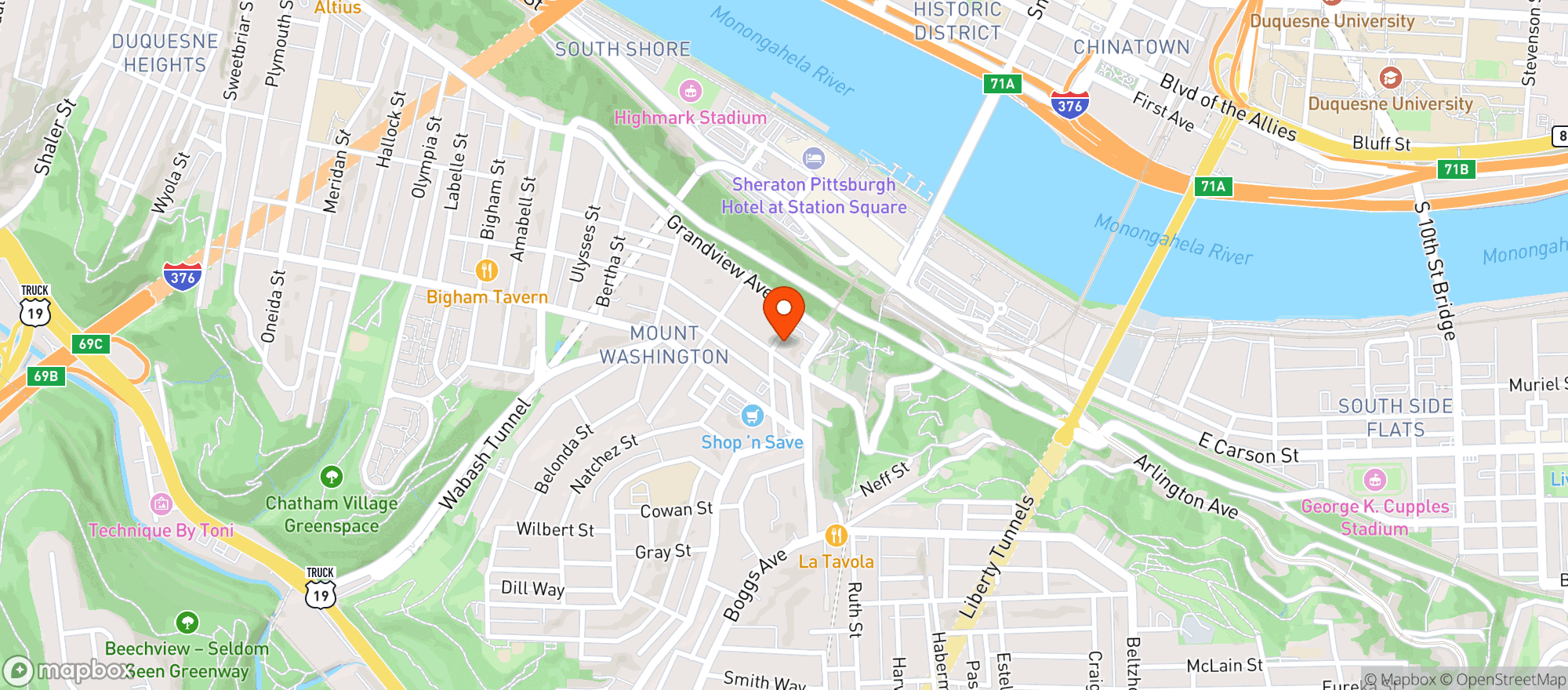 Map showing Shiloh Gastro
