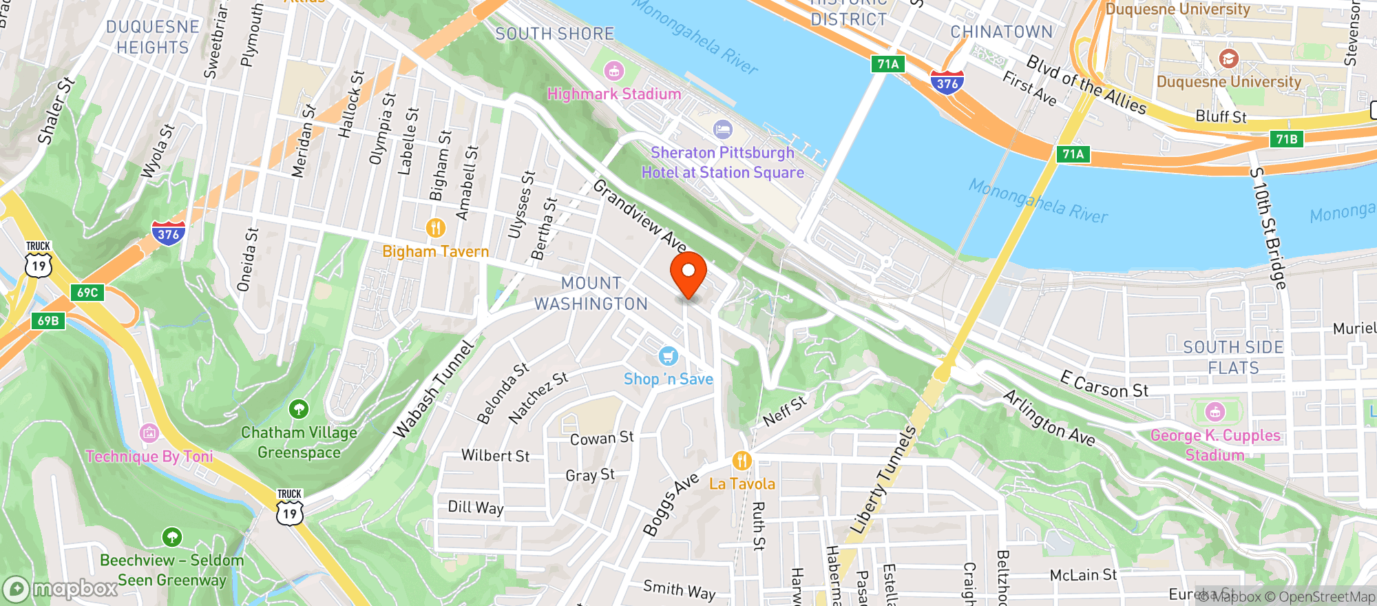 Map showing Redbeard's Bar & Grill