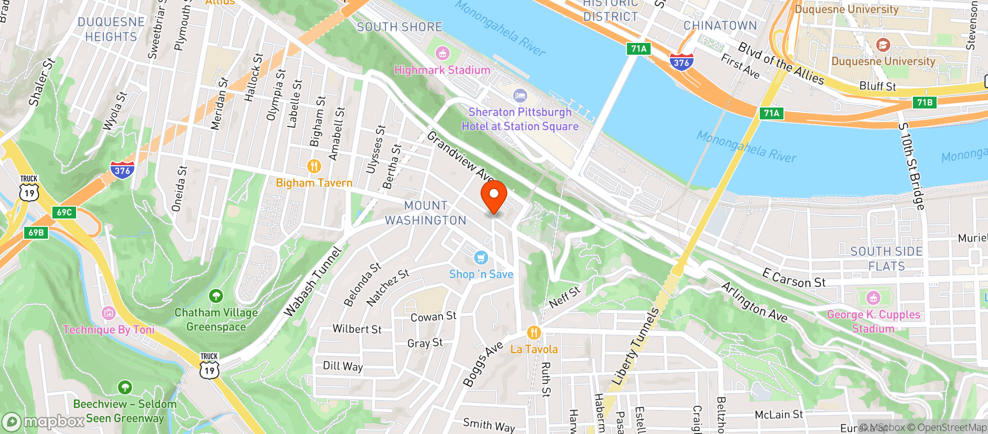 Map showing The Summit Pgh