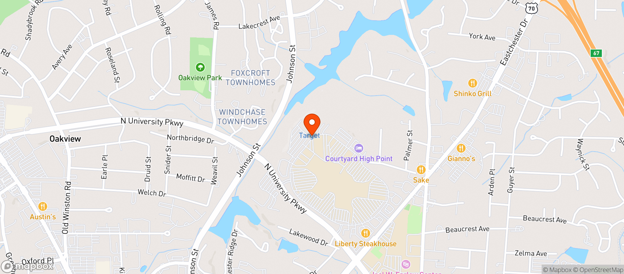 Map showing Target