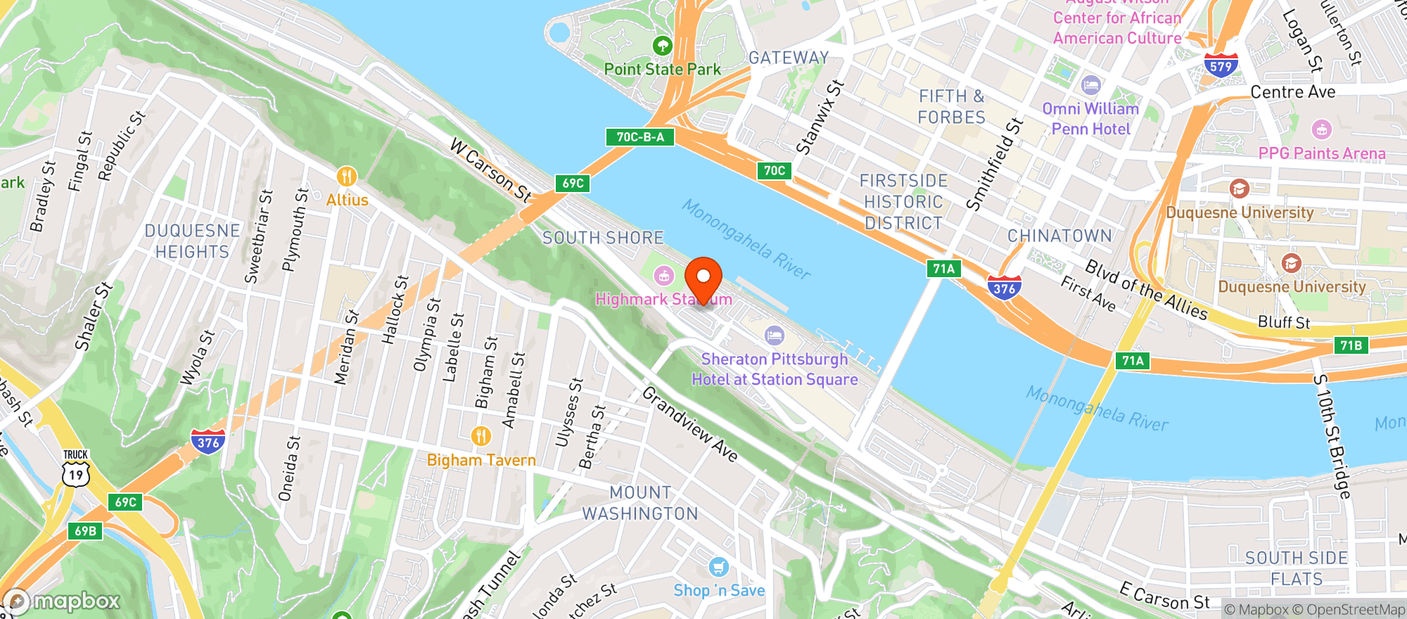 Map showing Gateway Clipper Ship