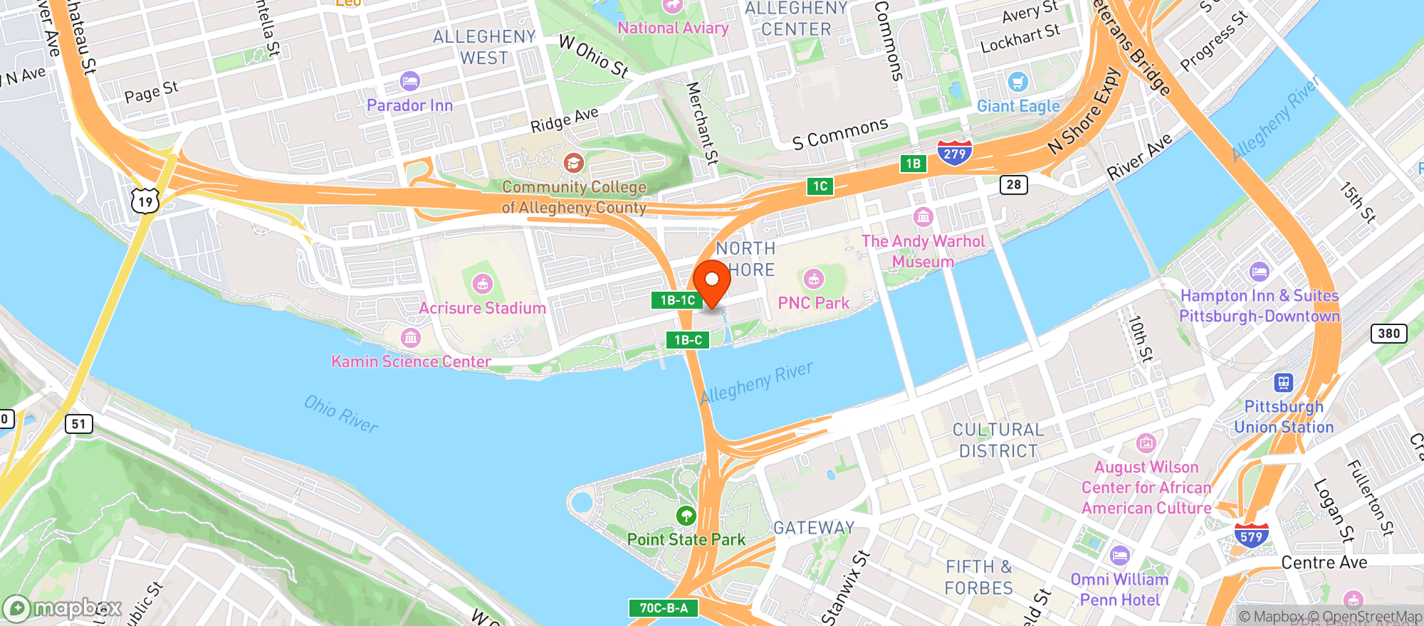 Map showing Tom’s Watch Bar