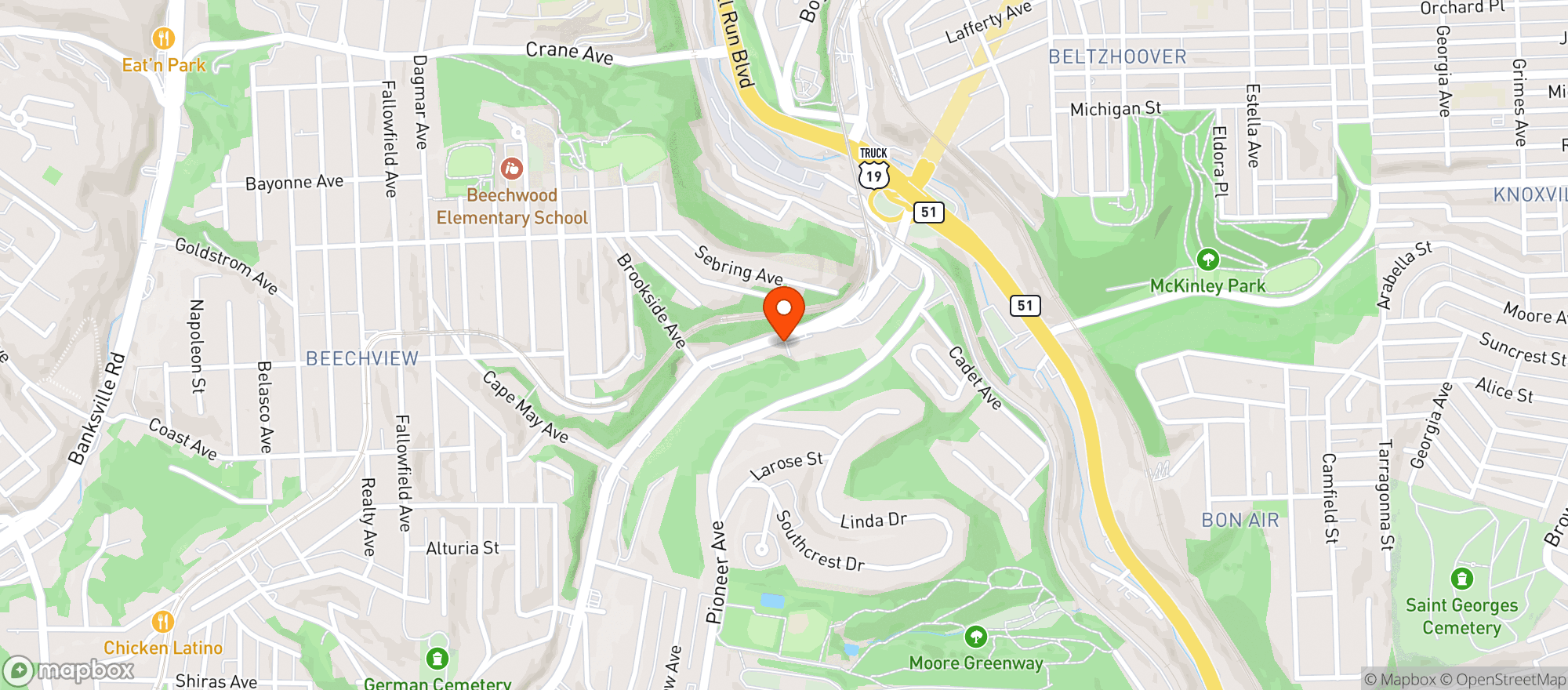 Map showing West Liberty Beer