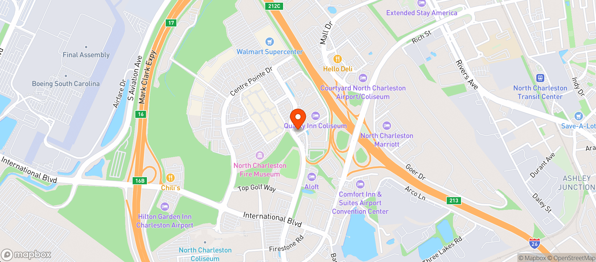 Map showing Mellow Mushroom-tanger (chs)