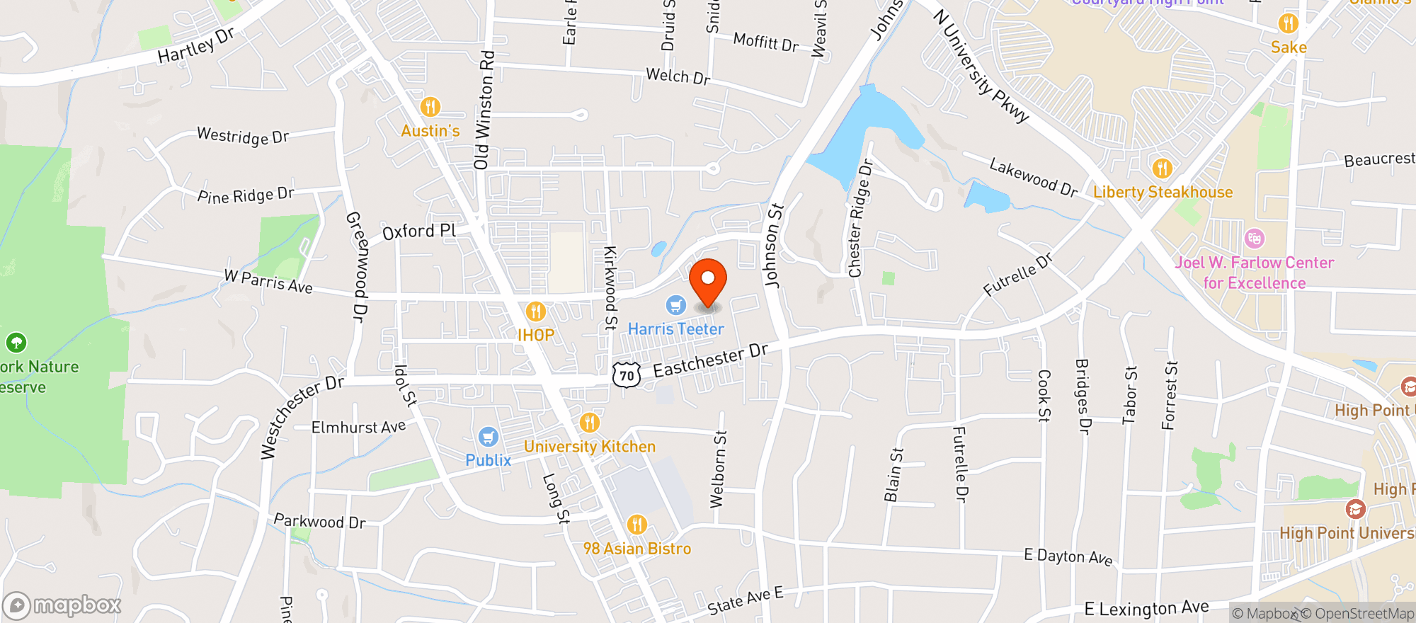 Map showing Harris Teeter