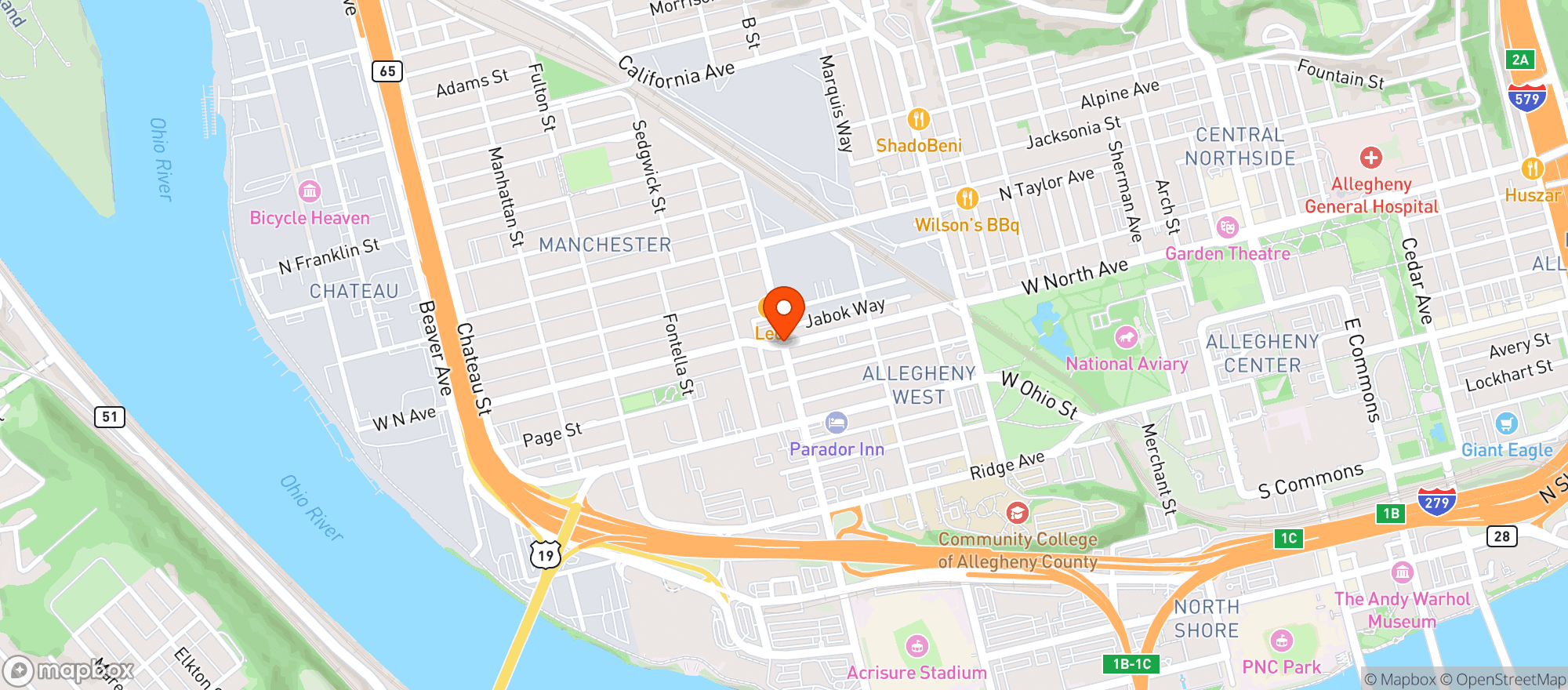 Map showing Edgewood Tobacco