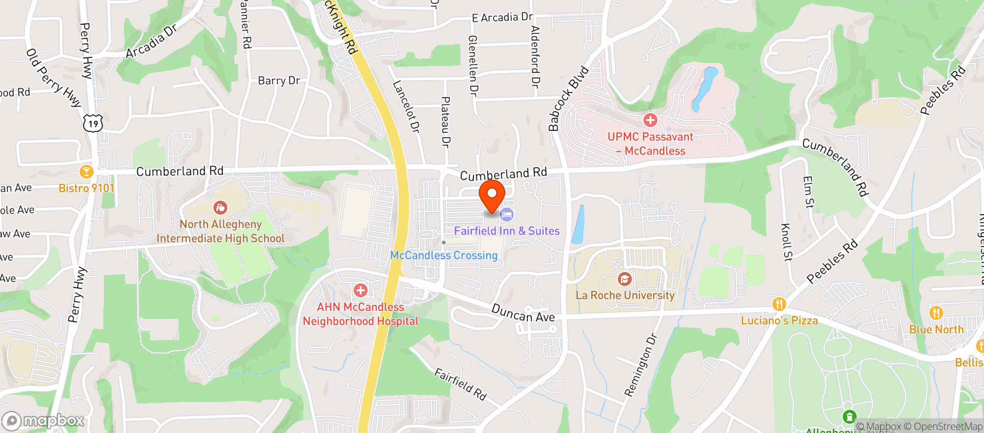 Map showing Cinemark North Hills And Xd