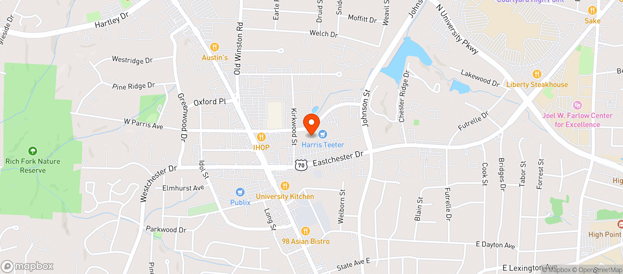 Map showing HARRIS TEETER (EASTCHESTER)