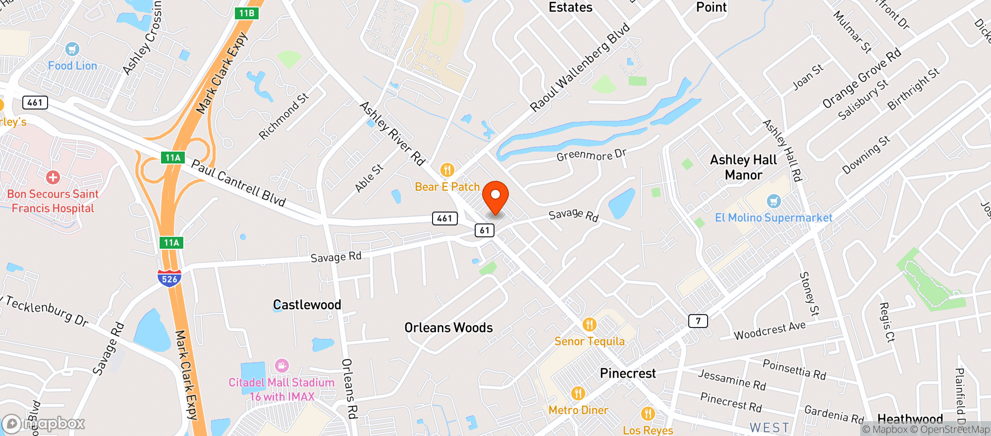 Map showing Player's Place Billiards & Sports Pub
